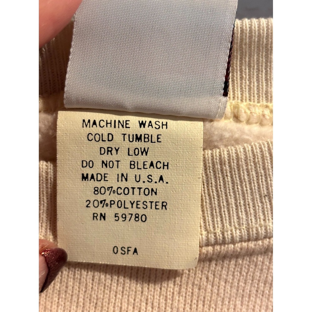 Vintage Guess By Georges Marciano Sweatshirt Mens OS Beige Embroidered - Picture 6 of 6